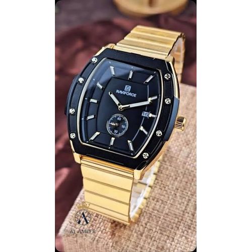 Montre de Luxe Forme Carrée Or Cadran Noir + Date Edition Limitée 2026 tres chic