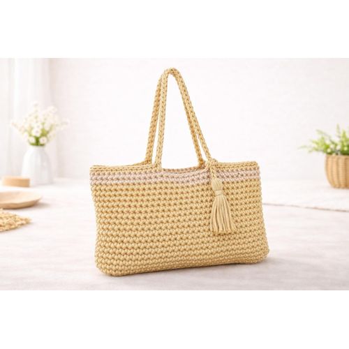 Sac main femme en crochet fait main Sac artisanal lgant style bohme grande capacit