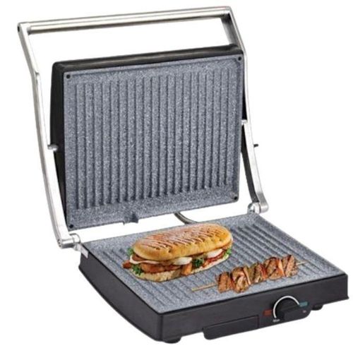 Appareil panini et grill viande en Granite antiadhésives 2000 W Panneau Inox Poignée Inox