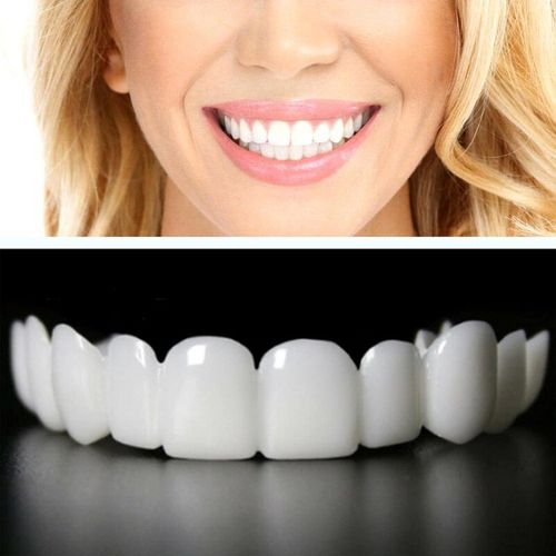 2 Paires Facettes Dentaire Haut et Bas Dentier Temporaire Fausse Dent Prothèses Cosmétiques Dentier Sourire Parfait Prothese Dentaire Blanchiment Dentaire Couvrir Les Dents Imparfaites