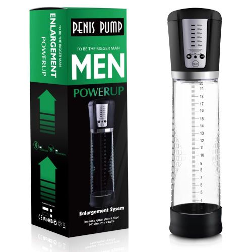 Pompe POWER UP VERT Offres Spéciales appareil de appareil de appareil de Msx à pompe à vide à air automatisé pour hommes, augmentation de la taille, rechargeable par USB, échelle cylindrique, énergie MAX - Puissance MAX.