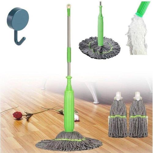 Mop rotatif avec manche en acier inoxydable