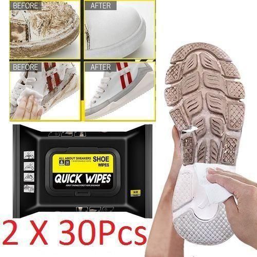 Lot de 60 Lingettes Réutilisables Nettoyantes Chaussures – Quick Wipes Professionnelles pour Sneakers, Baskets, Chaussures Blanches, Cuir & Tissu