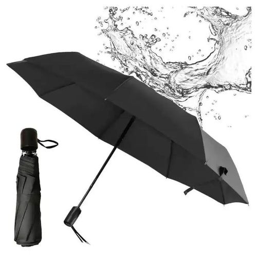 Parapluie Portable Noir pour Homme et Femme, Ouverture Rapide par Bouton