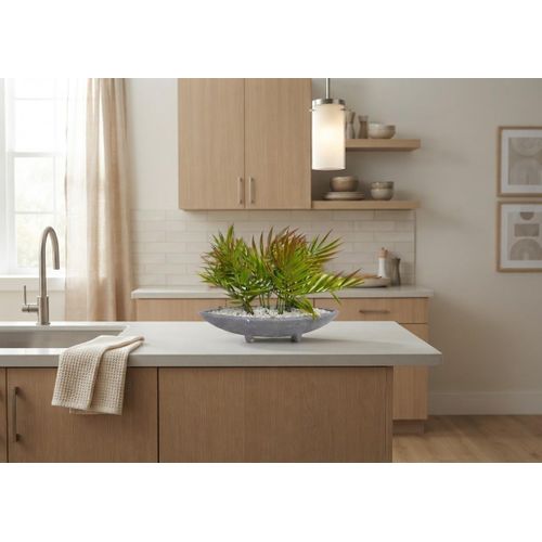 Petite Plante Artificielle en Pot Décoratif - Fausse Plante Palmier en Coupe sur Pieds avec Cailloux Blancs Salon, Cuisine ou Salle de Bain-20/7cm
