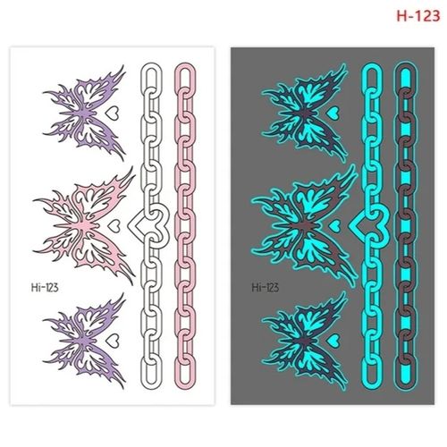 Tatouages lumineux fil barbelé sexy papillon effets pour femmes