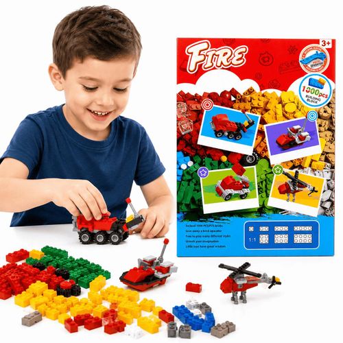 Jeu de Construction Éducatif 1000 Pièces pour Enfants – Blocs de Construction Colorés – Développe l’Intelligence, la Créativité et la Concentration – Pièces Solides et Sécurisées – Jouet Éducatif pour Garçons et Filles +3 Ans