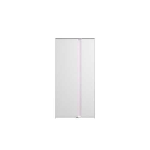 Armoire PIROUETTE 2 Portes - Gris / Rose / Blanc