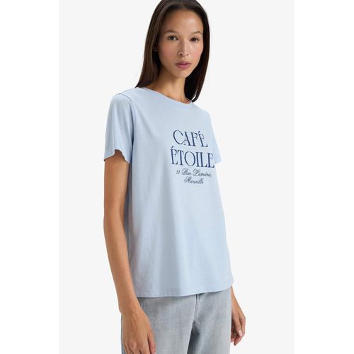 Tshirt imprimé à col rond et manches courtes Coupe régulière