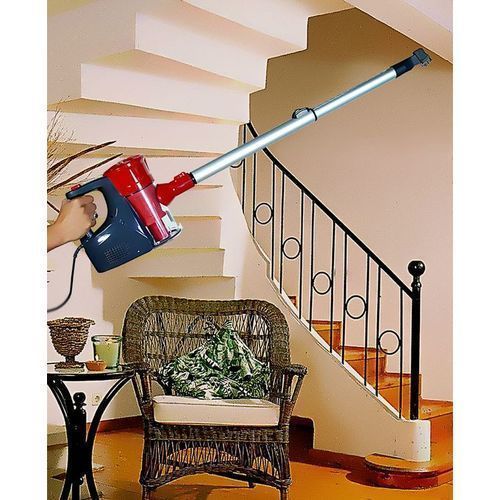 مكنسة سلكية باللونين الأسود والأبيض 600 وات + أنبوب المنيوم