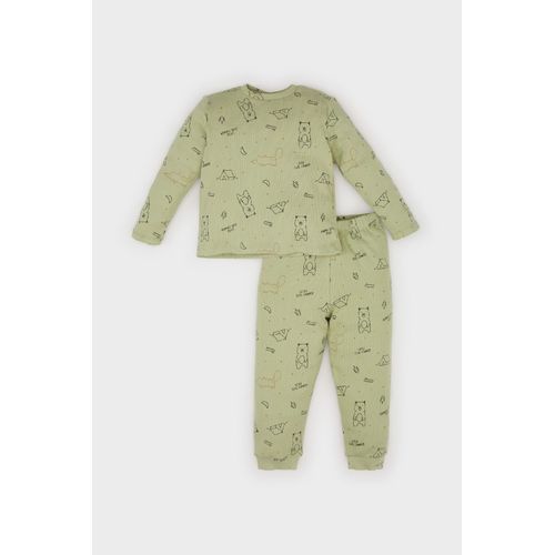 Pyjama pour bébé garçon Top à manches longues à imprimé d'ours et pantalon