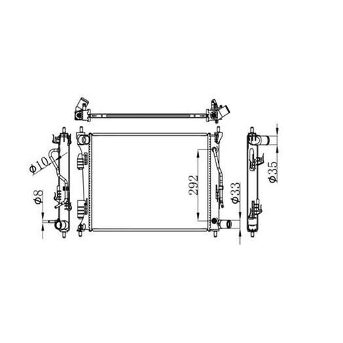 Radiateur Moteur avec Refroidisseur d'Huile pour HYUNDAI i20, Accent / KIA Rio - 500x368