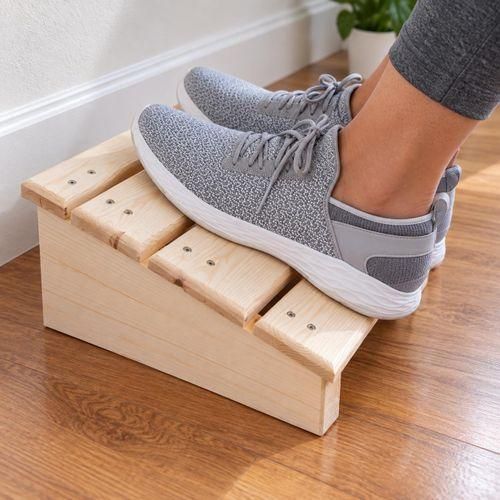 Repose-Pieds Incliné en Bois pour Bureau – Support Ergonomique Stable pour Pieds et Jambes, Accessoire Pratique pour Maison, Bureau et Télétravail