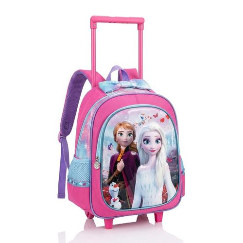 Cartable à Roulettes Scolaire pour Fillette – Sac à Dos à 2 Poches avec Support et Poignée Rétractable