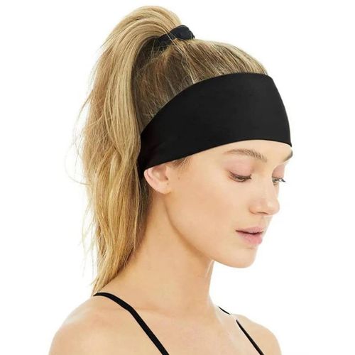 Bande Ronde Élastique Noire pour Femme - Absorbante pour Yoga et Sport