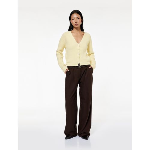 Gilet boutonné à col en V - Jaune