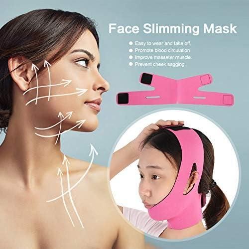 Ceinture Lifting Visage en V Bande Anti Double Menton Masque Amincissant et Raffermissant Sangle Élastique Respirante