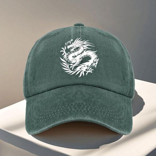 Casquette de Baseball à Imprimé Dragon, Casquette Thème Dragon, Casquette pour Amoureux des Dragons, Style et Ajustable, Lavable à la Main