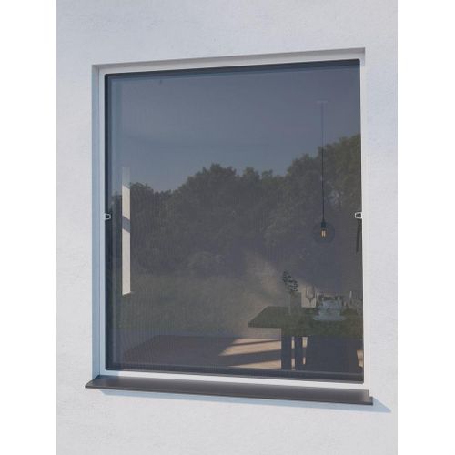 Moustiquaire Fenêtre 130x150cm Blanc Aluminium Polyester Installation Facile Anti-Insectes Durable Pratique