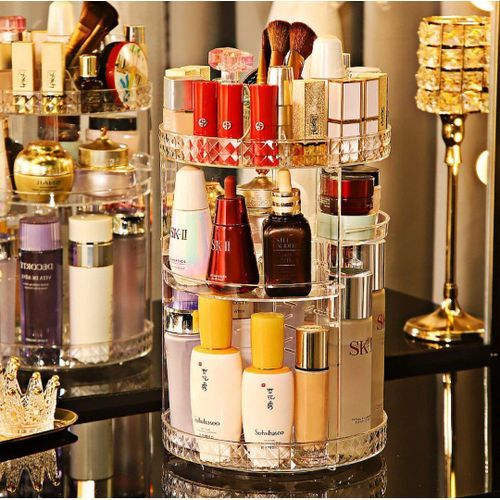 Boîte de rangement pour les cosmétiques 360° Maquillage organisateur rotatif Étagères salle de bain