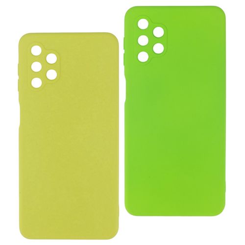 Pack 2 Pochettes silicone pour Samsung A32 5G Jaune - Vert clair