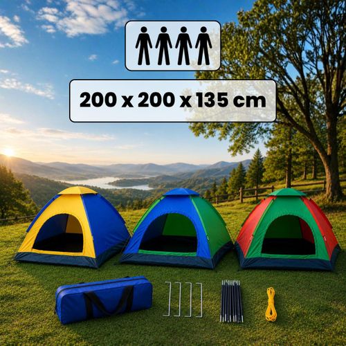 Tente Familiale Imperméable pour 4 Personnes – Montage Rapide Multi-Couleur