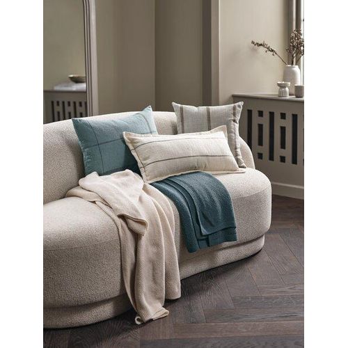 Coussin Décoratif 45x45cm - Rayures Beige et Brun Foncé - Pour Salon et Chambre