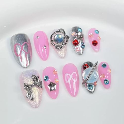 100% handmade gel press-on nails faux ongles OMNKM026-S