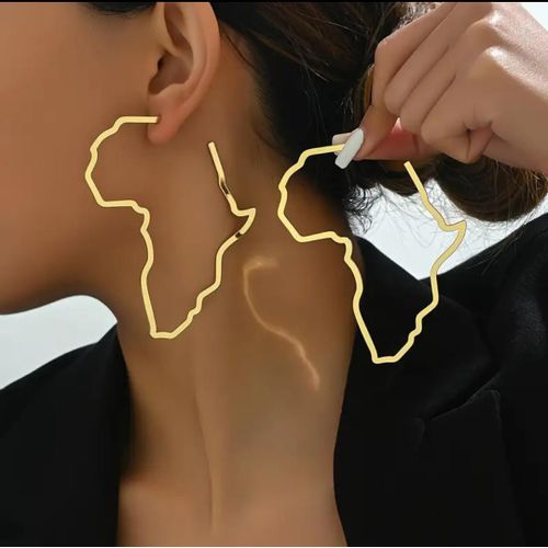 Boucle d'oreilles Africa, Boucles Doré Cup Afrique pour femme