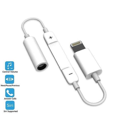 Adaptateur Jack Audio Lightning vers casque 3,5mm -musique, les appels, le contrôle du volume Directe sans Bluetooth