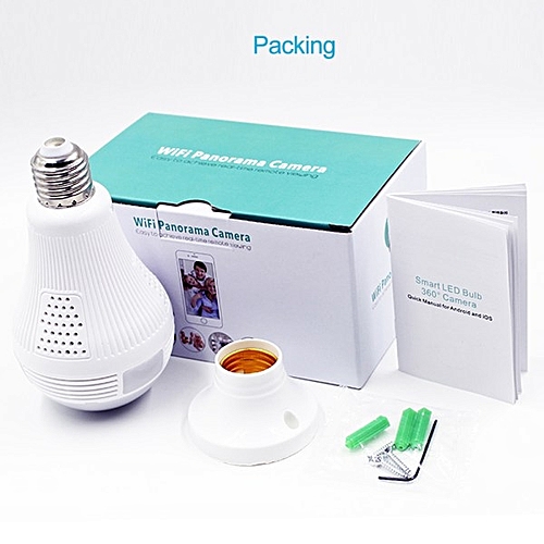 Générique Caméra Ampoule Camera Espion Wifi Hd Panoramique 360 Avec
