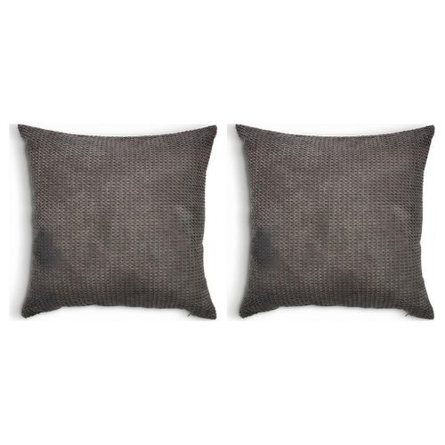 Lot de 2 - Coussin - Texture Tissée - Décoration Intérieure Salon/Chambre - Gris 45x45cm