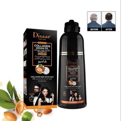Shampoing Colorant Noir 400ML pour Couverture des Cheveux