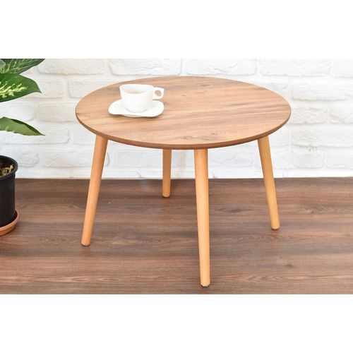 Table Basse Ronde En Bois Rustique - Ivan