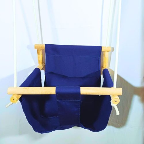 Balançoire suspendue en tissu pour bébé avec cadre en bois - Sûre et confortable