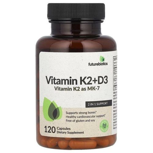 High-Grade Vitamines K2 Plus D3 avec vitamine K2 sous forme de MK - 7 - 120 120 caps