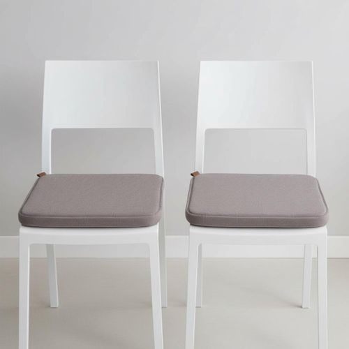 Pack de 2 Coussins de Chaise Carrés Gris 38x38cm - Galette Confortable Intérieur - Déco Maison Moderne