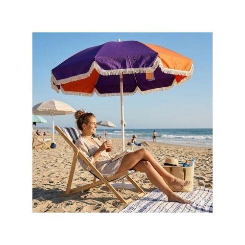 Parasol de Plage Inclinable 2 M – Tissu Anti-UV Haute Protection pour Jardin, Terrasse et Camping