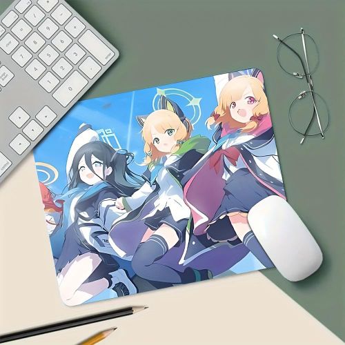 Tapis de souris Bleu Archive Personnage Anime avec base antidérapante - Tapis de bureau durable en caoutchouc pour bureau étude et jeux design portable et élégant parfait pour les fans danime Tapis de souris Anime Bleu Archive Arisutapis longshi