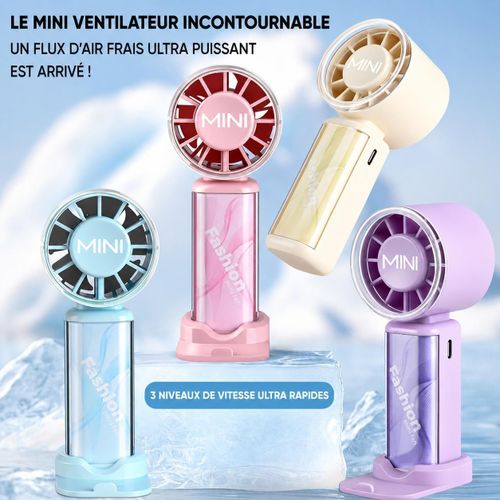 Mini Ventilateur Portable Rechargeable USB Turbo Haute Vitesse - Ventilateur de Main Silencieux avec Batterie Rechargeable
