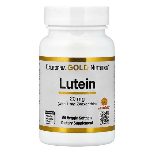 California Gold Nutrition Lutéine & Zéaxanthine Extrait de Rose d’Inde 60 Capsules Végétales à Enveloppe Molle