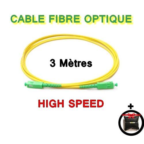 Cable fibre optique Simplex monomode 3M + Bracelet Hope