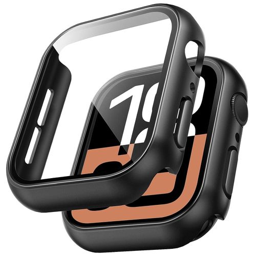 Cover + Tempered Glass pour Apple Watch Série 11 46MM Protecteur d'écran complet - Noir