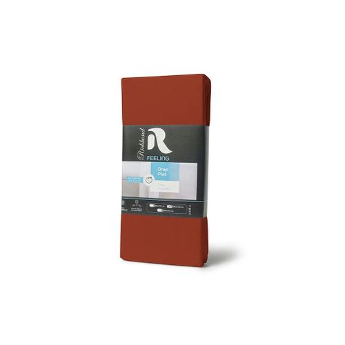 Drap Plat (180x270) Pour Lit 1 Place (90 et 100 cm) - Tissu Cotonelle Doux, Hypoallergénique, Lavable en Machine - Terracotta