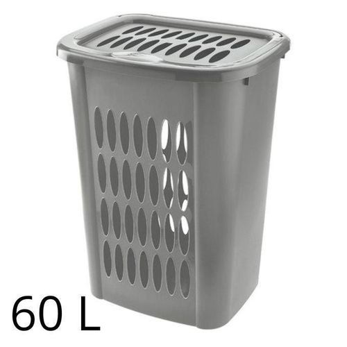 Panier à linge 60 litres avec couvercle à charnière en Plastique solid ramasser le linge sale