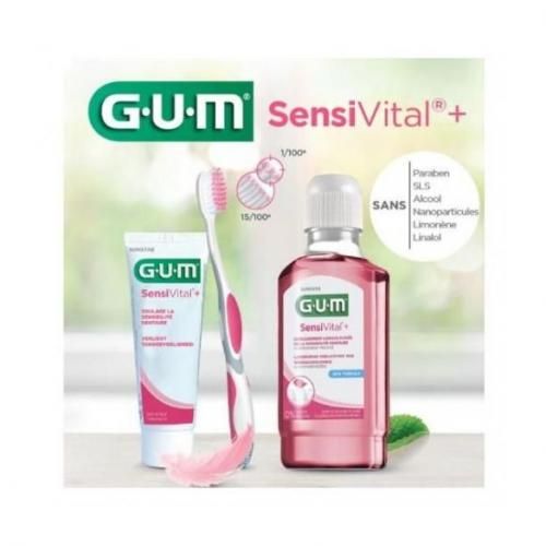 Pack (G.U.M SensiVital+) BROSSE / Bain Bouche / Dentifrice