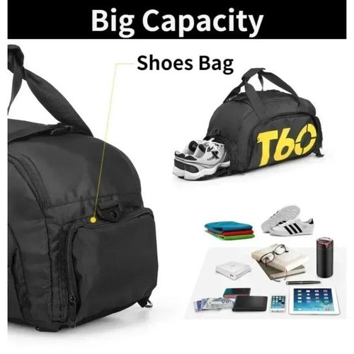 Sac de Sport T60 Premium – Sac de Gym Oxford Résistant à l'Eau avec Compartiment Humide et Grande Capacité