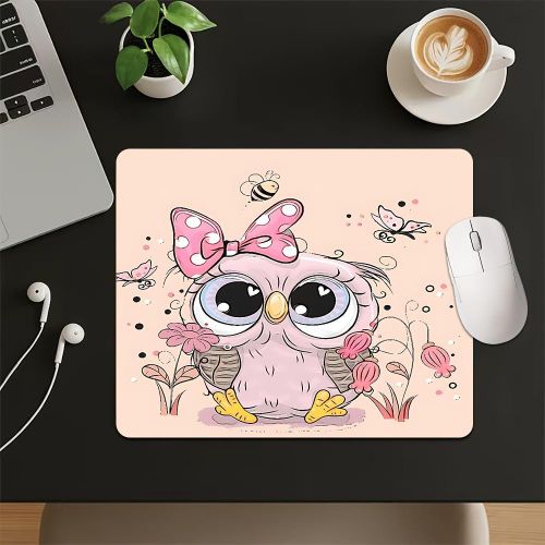 Un petit tapis de souris orné d'une hibou décorée, fabriqué en caoutchouc pour une utilisation antidérapante. Ce magnifique tapis de souris cadeau mesure/) et sert de décoration de bureau. C'est un accessoire parfait pour les gamers PC.