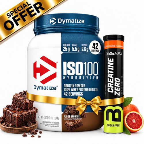 Pack Entrainement - ISO100 Hydrolysé 1.37 kg Fudge Brownie + Creatine Zero Blood Orange 18 Tabs