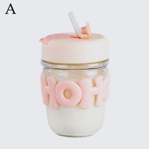 Gobelet en verre avec couvercle en silicone